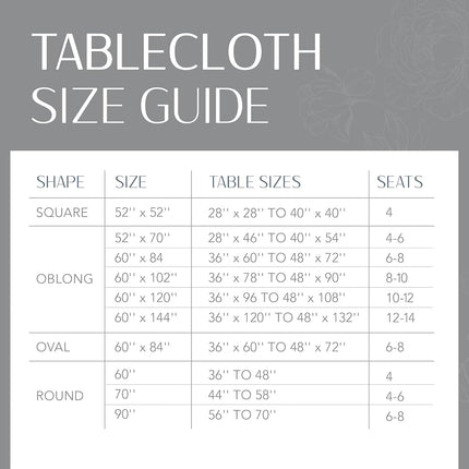 Elrene Home Fashions Laurel Solid Texture Water and Stain Resistant Table Cloth Tablecloth, 90'' Round, Gray