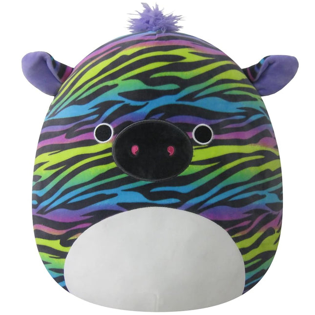 Squishmallows 14-Inch Neon Stripe Zebra with Rainbow Mane Plush - Add Safiyah to Your Squad, Ultrasoft Stuffed Animal Large Plush Toy, Official Kellytoy Plush