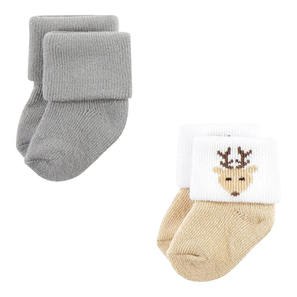 Hudson Baby Calcetines de Felpa y Algodón Rico para Recién Nacidas, Diseño Bosque, 6-12 Meses