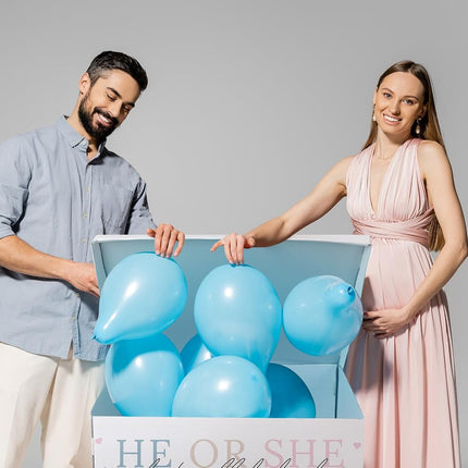 AmazingSpark 28in Giant Gender Reveal Gift Box Kit, Baby Clothes
