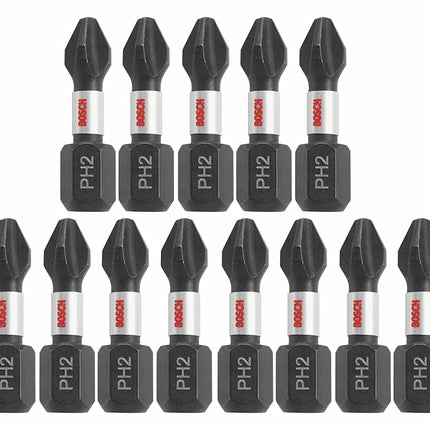 BOSCH ITPH2115 15-Pack 1 in. Phillips #2 Impact Tough Screwdriving Insert Bits