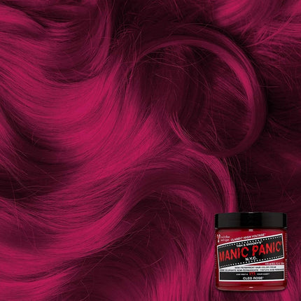 MANIC PANIC Classic Cleo Rose Semi Permanent Hair Color - Warm Magenta Pink Hair Dye for Women & Men That Lasts 4-6 Weeks - Vegan, Ammonia & Cruelty-Free - Create & Mix Custom Shades (4oz / 2pk)
