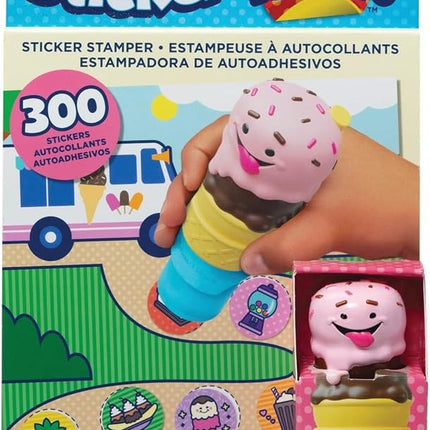 Melissa & Doug Sticker WOW!™ 24-Page Activity Pad and Sticker Stamper, 300 Stickers, Arts and Crafts Fidget Toy Collectible Character – Ice Cream - FSC Certified