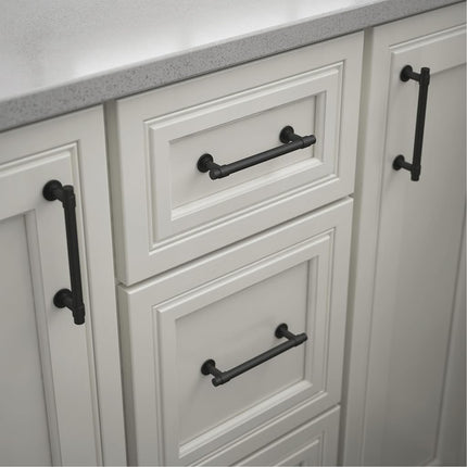 Franklin Brass Bar (20-Pack) Cabinet Handles 5-1/16" Hole Center Pulls | Matte Black Hardware Kitchen Door, Drawers, Dressers, Furniture P29618K-FB-B2