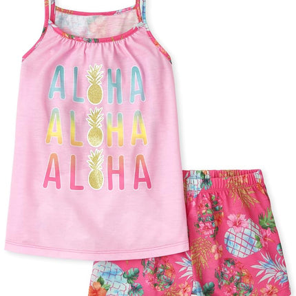The Children's Place Ensemble de Pyjama 2 Pièces sans Manches pour Fille, Ananas, CH