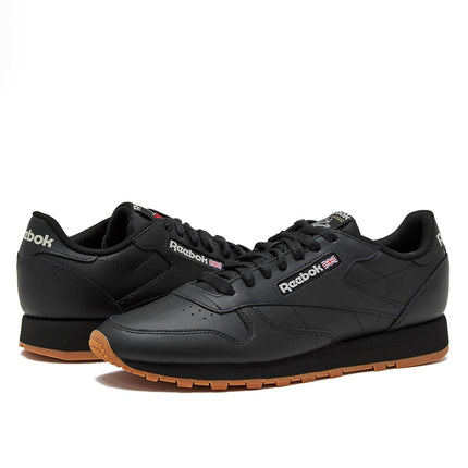Reebok Men's Classic Leather Sneakers, Core Black/Pure Grey5/Reebok Gum3, 11.5 UK