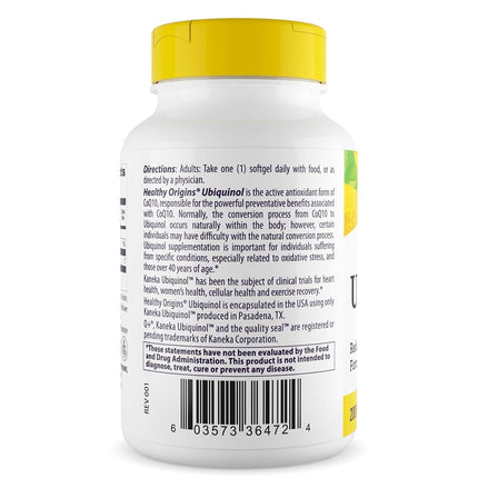 Healthy Origins Ubiquinol Soy Free/Non-GMO Gels, 200 MG, 60 Count