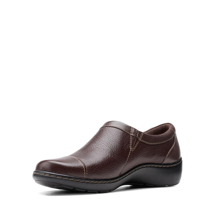 Clarks Women's Cora Giny Loafer, Dark Brown Tumbled Smooth Lea, 8 UK