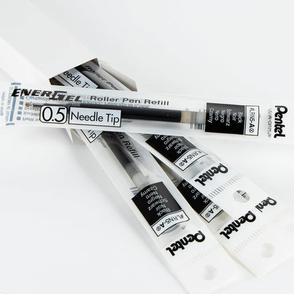 Pentel Refill Ink - for EnerGel Gel Pen, 0.5mm Needle Tip, Fine, Black Ink, Pack of 6 Refills