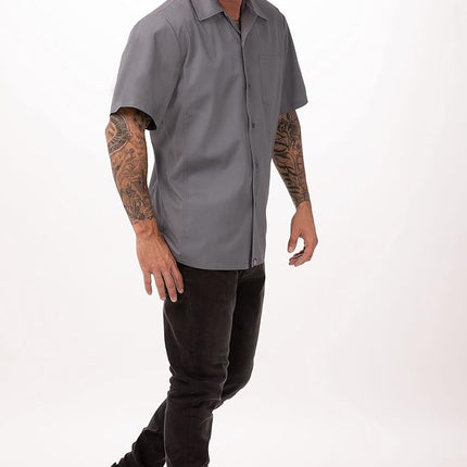 Colour by Chef Works B179-XL Cool Vent Chefs Shirt, X-Large, Grey