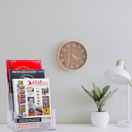 Azar 252378 Three-Tier Three-Pocket Letter Sized Brochure Holder