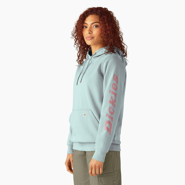 Dickies Womens Heavyweight Graphic Fleece Pullover, Blue Surf, Large