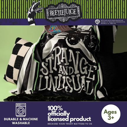 Franco Collectibles Beetlejuice Lydia Bedding Super Soft Micro Raschel Throw, 46 in x 60 in, (Officially Licensed Product)