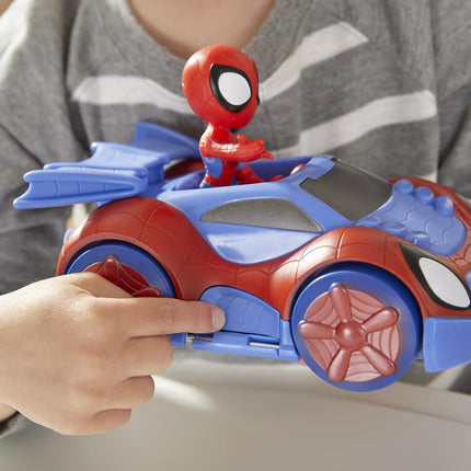 Marvel Spidey and His Amazing Friends Change 'N Go Web-Crawler and Spidey Action Figure, 2 in 1 Vehicle, 4-Inch Figure, for Kids Ages 3 and Up, Frustration Free Packaging