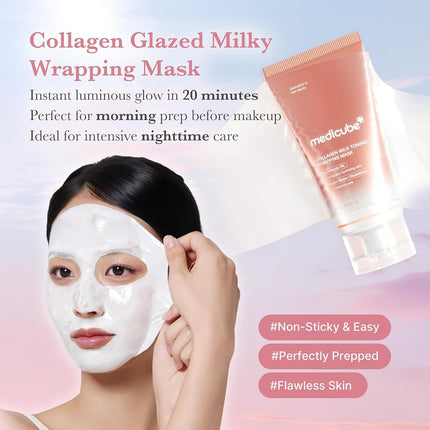 MEDICUBE - Collagen Milk Toning Wrapping Mask 75ml
