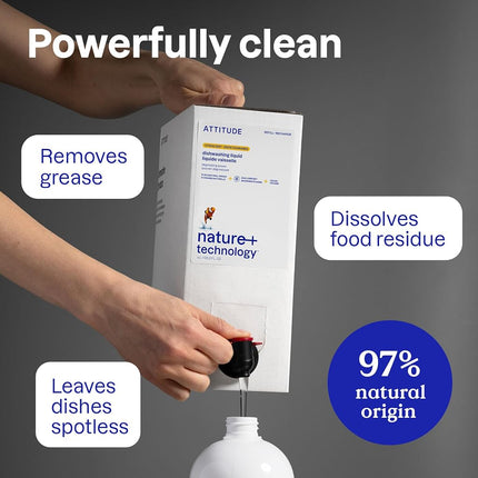 ATTITUDE Dish Detergent, Plant-Based, Hypoallergenic, Eco-Friendly