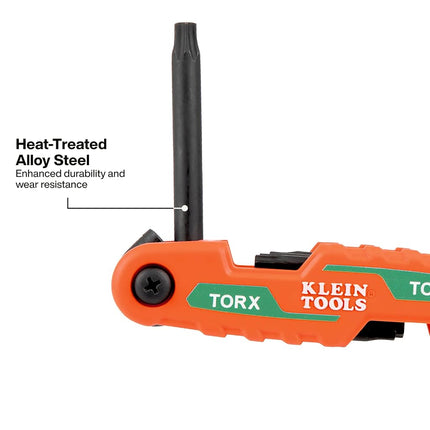 KLEIN TOOLS Cmpct Folding Hex Key Set 8-Key Torx Sizes