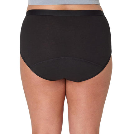 Hanes womens Just My Size Comfort, Period. Brief Period Underwear, Super Leaks, 2-pack (Plus Sizes), Pecan/Black, 11