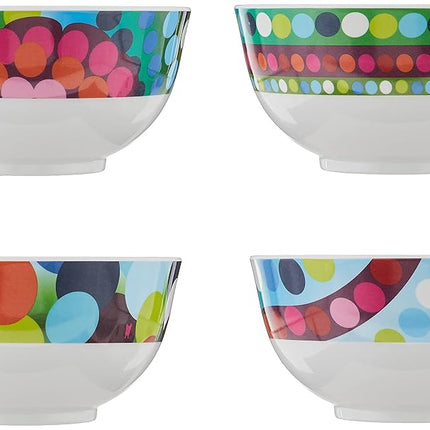 French Bull Melamine Cereal Bowls, Small Serving Bowl -Snack Pasta Salad Rice Soup Oatmeal- Shatterproof, BPA Free, Dishwasher Safe, 5.5”, 26 Fluid Ounces, Bindi, 4-Piece Set