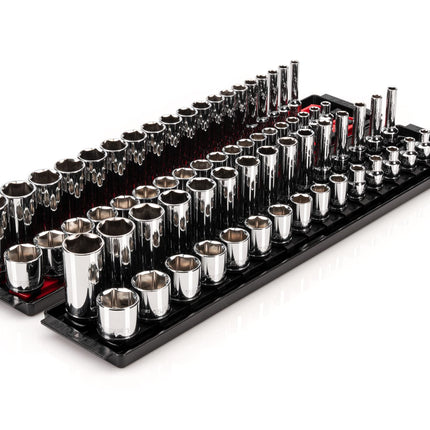 TEKTON 3/8 Inch Drive 6-Point Socket Set with Rail