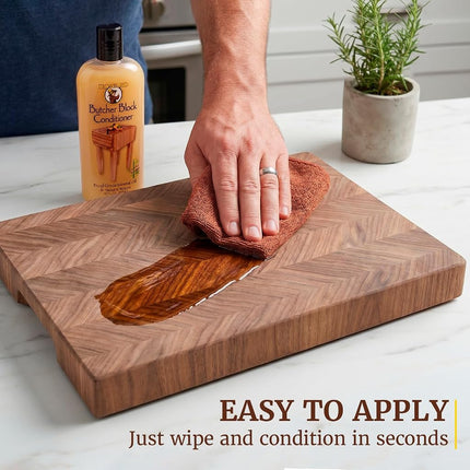 HOWARD PRODUCTS BBC012 Superior Food Grade Butcher Block Conditioner for Wooden Utensils and Cookware, 355ml - Rich Blend of Mineral Oil and Natural Waxes, Safe and Non-Toxic, Made in the USA
