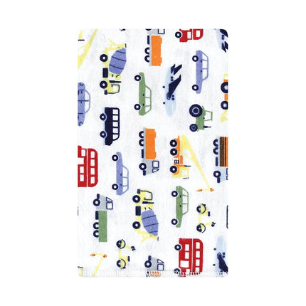 Hudson Baby Unisex Baby Cotton Flannel Burp Cloths, Colorful Transportation, One Size
