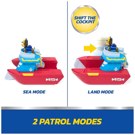 Paw Patrol Sea Patroller Vehicle with Chase and Shark Figure