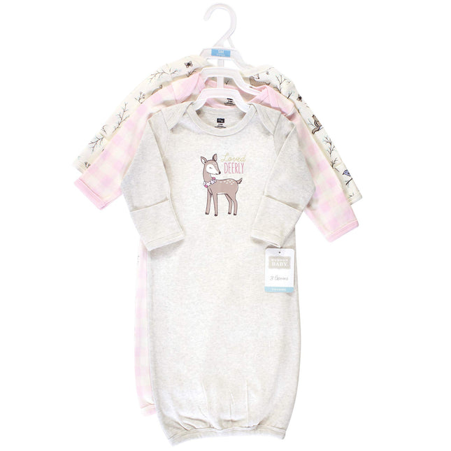 Hudson Baby Baby-Girls Cotton Gowns, Enchanted Forest, 0-6 Months