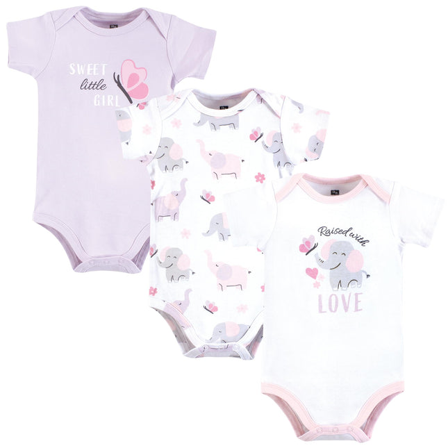 Hudson Baby Unisex Baby Cotton Bodysuits, Elephant