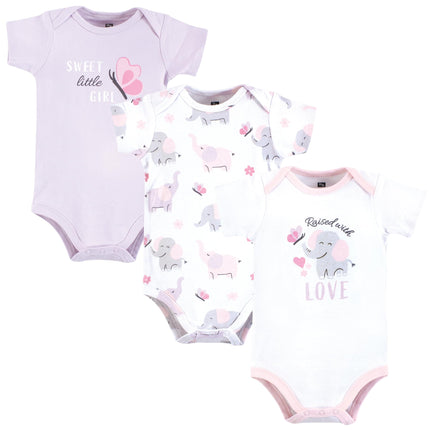 Hudson Baby Unisex Baby Cotton Bodysuits, Elephant