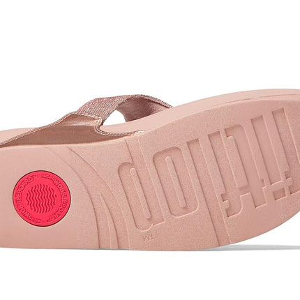 FitFlop Women's, Lulu Shimmerlux Thong Sandal, Rose Gold, 3 UK