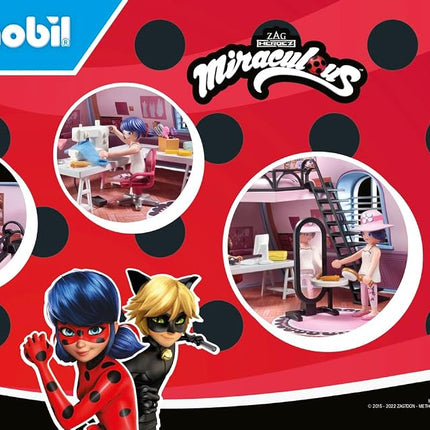 Playmobil 71334 Miraculous: Marinette's Loft, colourful play fun including Marinette and Manon, adventure with Ladybug, fun imaginative role play, detailed play sets suitable for children ages 4+