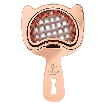 Barfly Fine Mesh Spring Strainer, Copper Plated