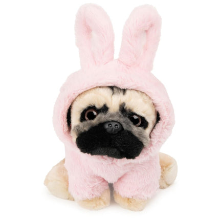 GUND Doug The Pug Fuzzy Pink Bunny Hoodie Doug Plu