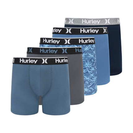 Hurley mens 5 Pack Stretch Boxer Briefs, Thunder C