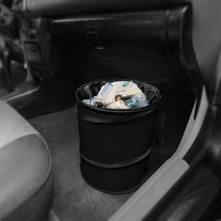 FH Group FH1121BLACK Black Car Garbage Trash Can (Collapsible and Compact Size Large)