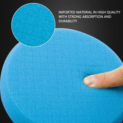 SPTA Blue Polish Pad, Buffing Polishing Pads, 3Pcs 6.5 Inch Face for 6 Inch 150mm Backing Plate Compound Buffing Sponge Pads for Car Buffer Polisher Compounding, Polishing and Waxing -FPTSS6B-3