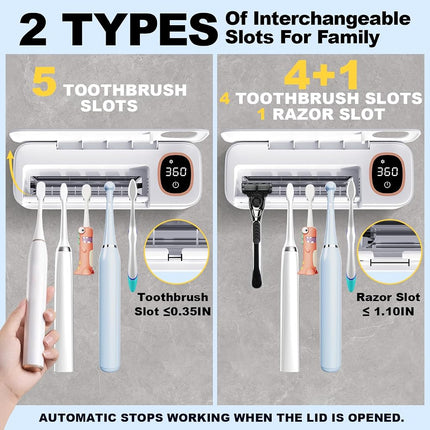 Toothbrush Holder, DRMXBU UV Electric Toothbrush Sanitizer Holder Wall