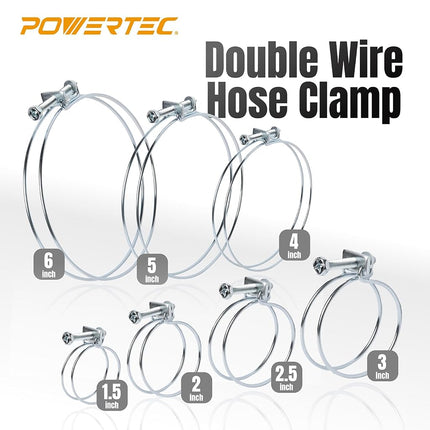 POWERTEC 70197 Abrazadera de manguera de alambre de 2-1/2", paquete de 5