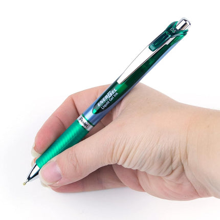 Pentel EnerGel Xm BLN75 0.5mm Green (Pack of 12)