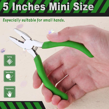 SPEEDWOX Mini Lineman's Pliers with Wire Cutter 4-1/2 Inches Multi Use Combination Plier Thin Small Side Cutters Serrated Jaw Micro Linesman Plier Precision Fine Jewelry Making Beading Hobby Craft