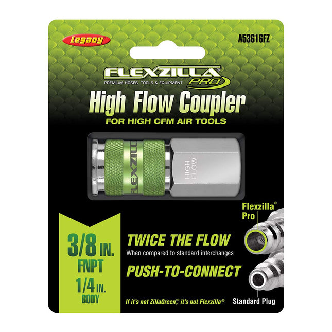 Flexzilla Pro High Flow Coupler, 1/4" Body, 3/8" FNPT - A53616FZ