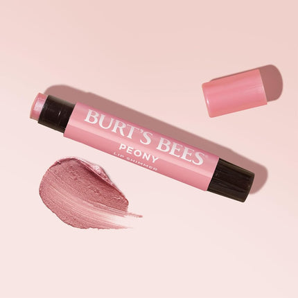 Burt's Bees 100% Natural Moisturizing Lip Shimmer, Peony - 4 Tubes