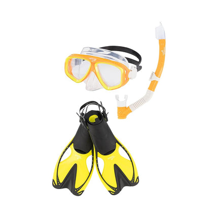 Speedo Unisex Adult Swim Snorkel Dive Mask Anti-Fog with Nose Cover Adventure Series - Oriole/Clear, Large/X-Large