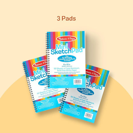 Melissa & Doug Mini Sketch Pad of Paper (6 x 9 inches) - 50 Sheets, 3-Pack