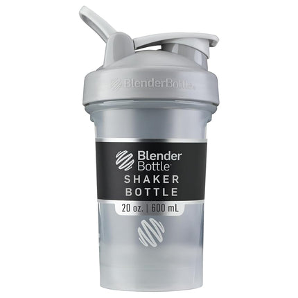 BlenderBottle Classic V2 Vaso mezclador, perfecto para batidos de proteínas y pre-entrenamiento, 20 onzas, gris guijarro