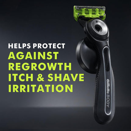 Gillette Labs Body + Intimate Razor For Men, Handle + 1 Blade Refill, Magnetic Shower Hanger