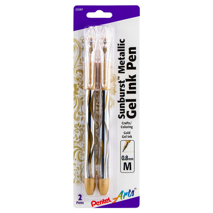 Sunburst Metallic Gel Pen Medium Line 2/Pkg-Gold