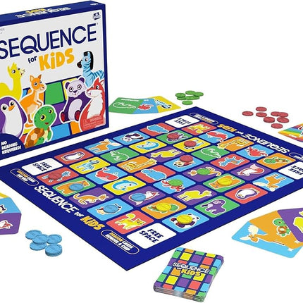 SEQUENCE for Kids - The 'No Reading Required' Strategy Game | Match 4 Symbols in a Row to Win! | Kids Board Games | 2-4 Players Ages 4+