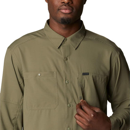 Columbia Men's Silver Ridge Utility Lite Long Sleeve Hiking Shirt, Stone Green, XL
